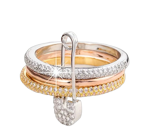 Safety Pin Stack Ring