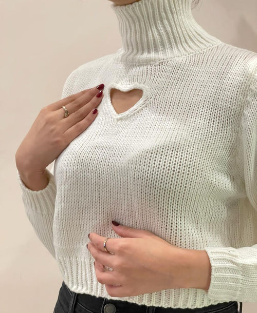 Heart cut out high neck