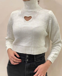 Heart cut out high neck