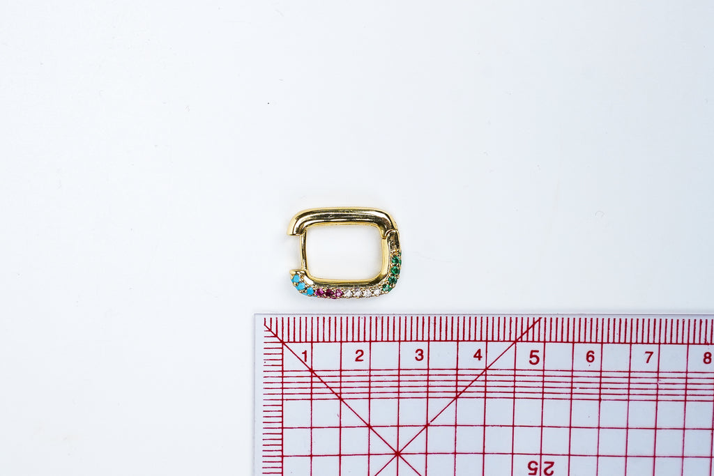 Gold multi colored zircon loops