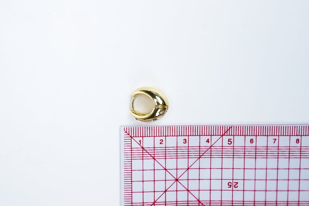 Gold Star Huggie drop earrings