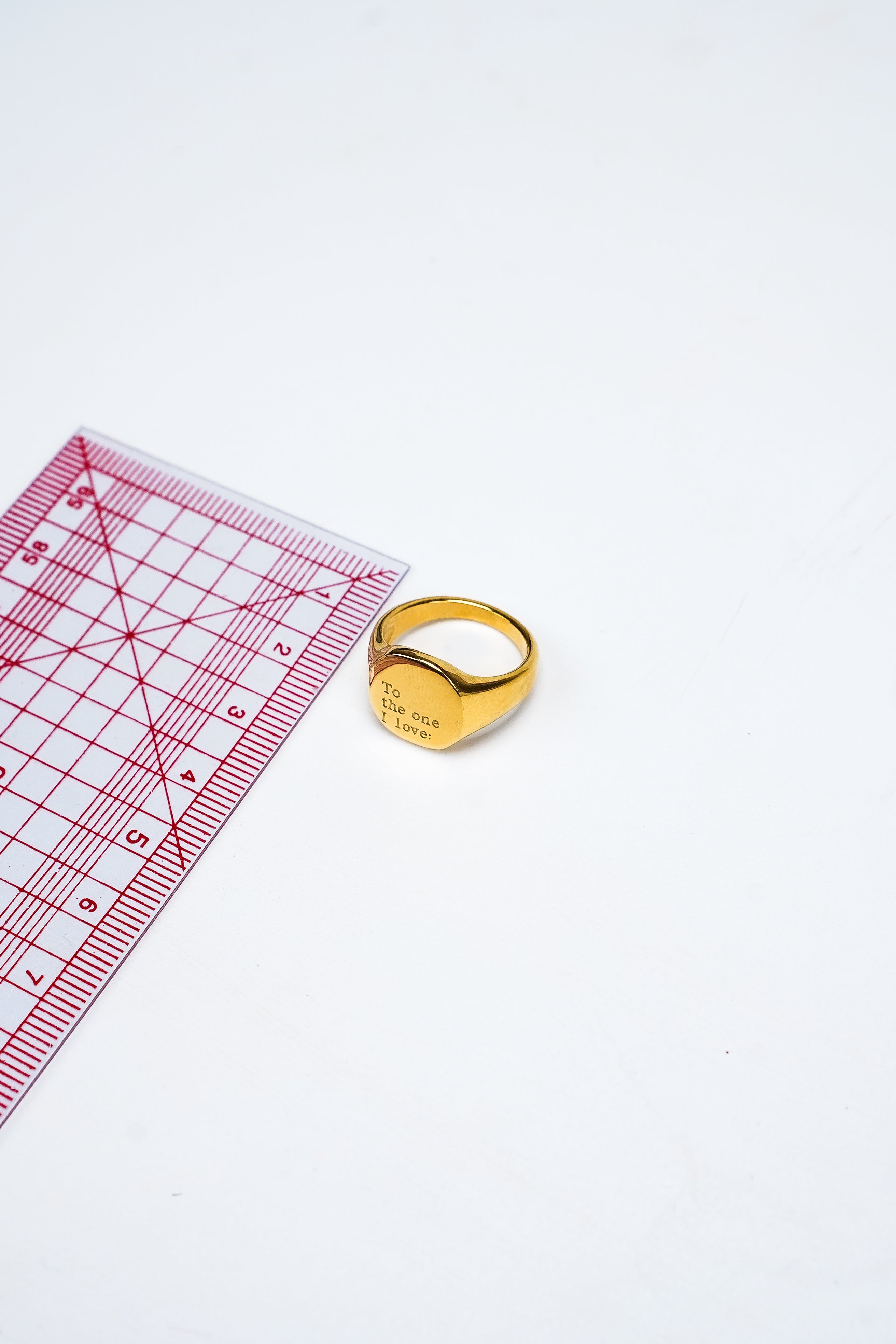 "To the one I love" engraved ring