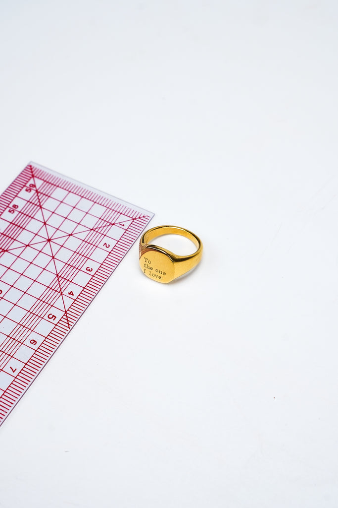 "To the one I love" engraved ring