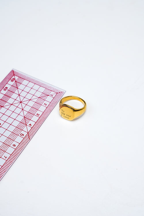 "To the one I love" engraved ring